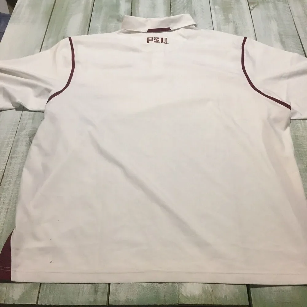 Florida State Seminoles Nike Fit Polo Men's Size XXL White/Burgundy FSU Football